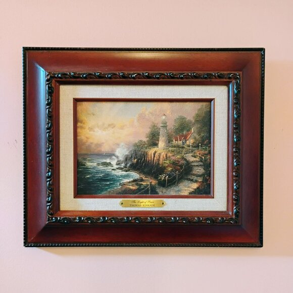 Thomas Kinkade The Light Of Peace Framed Accent Print w/ COA Collectible Coastal - Picture 1 of 7